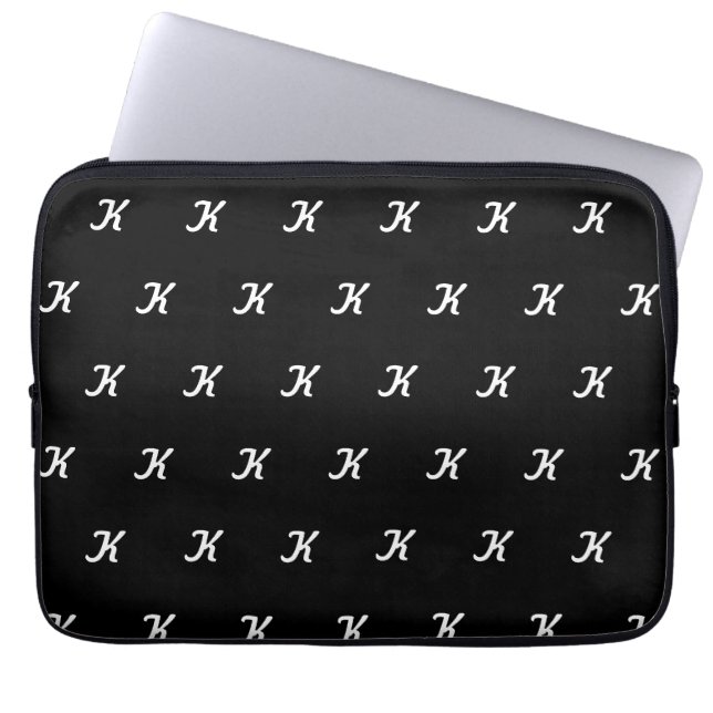 Capa Para Notebook Estojo de Tablet Inicial (Preto e Branco) (Frente)