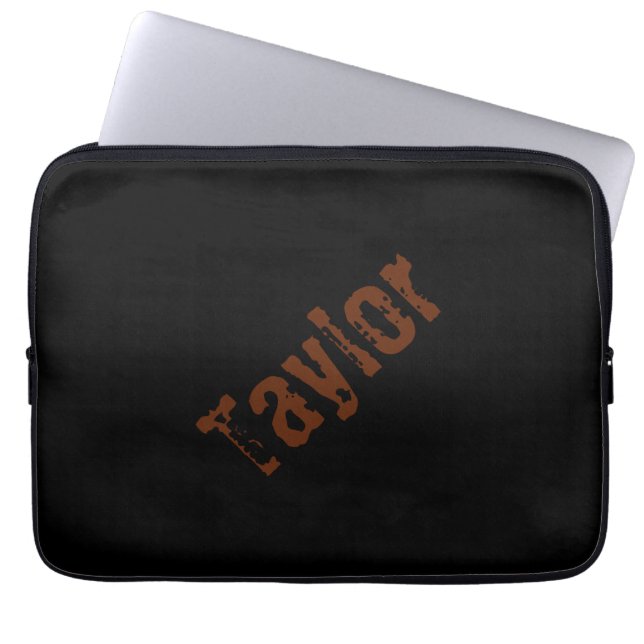Capa Para Notebook Estojo de Tablet Nome Distorcido (Preto e Ferrugem (Frente)