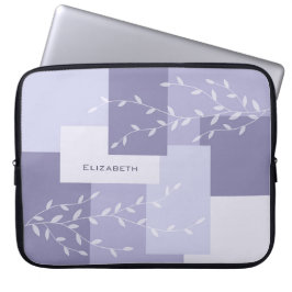 Capa Para Notebook Estojo para Laptop Botânico Geométrico Roxo