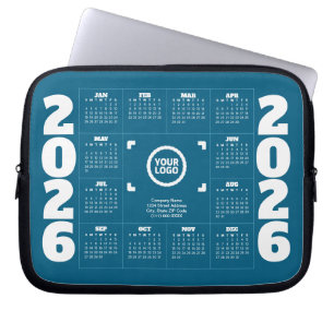 Capa Para Notebook Estojo para Laptop Calendário 2026 Logotipo Promo 
