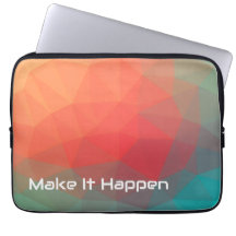 Estojo para Laptop Citação Personalizada Geométric