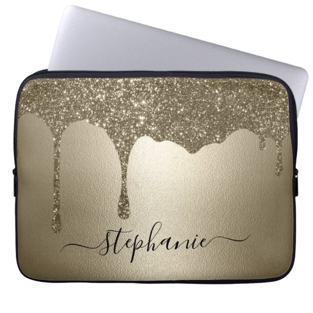Capa Para Notebook Estojo para Laptop com Brilho Dourado Personalizad (Frente)