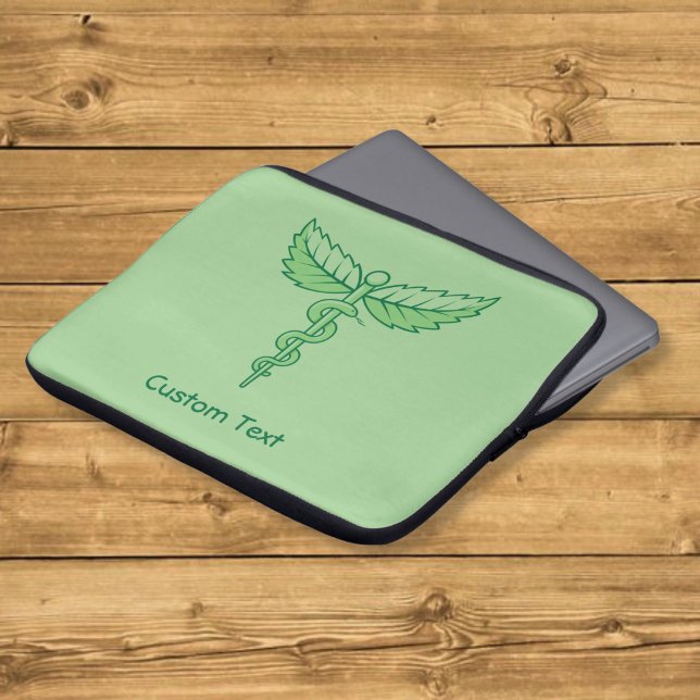 Capa Para Notebook Estojo para Laptop com Caduceu e Folhas (Criador carregado)