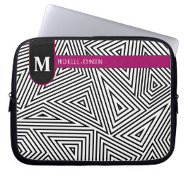Capa Para Notebook Estojo para Laptop com Padrão de Triângulo Preto e