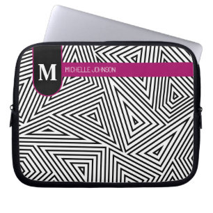Capa Para Notebook Estojo para Laptop com Padrão de Triângulo Preto e