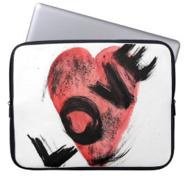 Capa Para Notebook Estojo para Laptop Coração Vermelho Traço de Pince