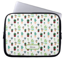 Estojo para laptop de Cactos Suculentos Personaliz