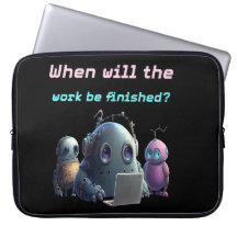 Estojo para Laptop de Robôs Engraçados - Trabalho