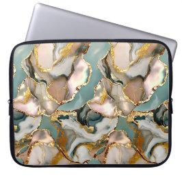 Capa Para Notebook Estojo para Laptop em Mármore Turquesa com Veios D