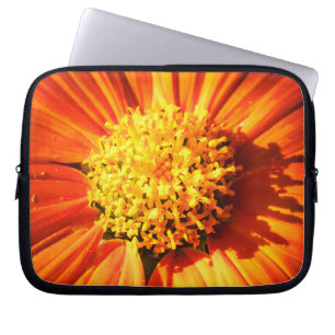 Capa Para Notebook Estojo para Laptop Flor Laranja Radiante Arte Botâ