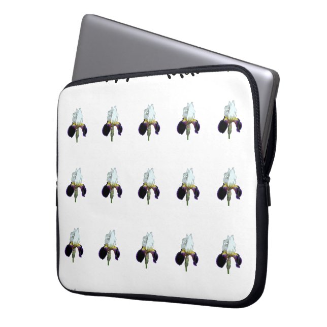 Capa Para Notebook Estojo para Laptop Íris Roxa e Branca (Frente Esquerda)