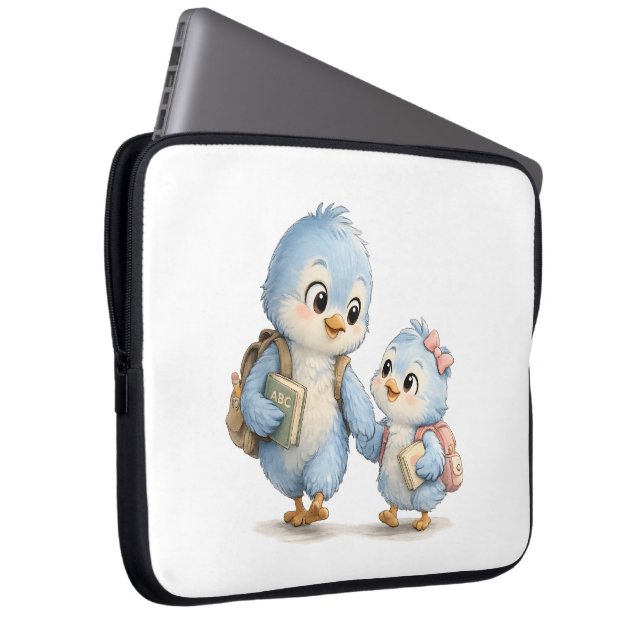 Capa Para Notebook Estojo para Laptop Irmão de Pássaro Fofo (Frente Esquerda)