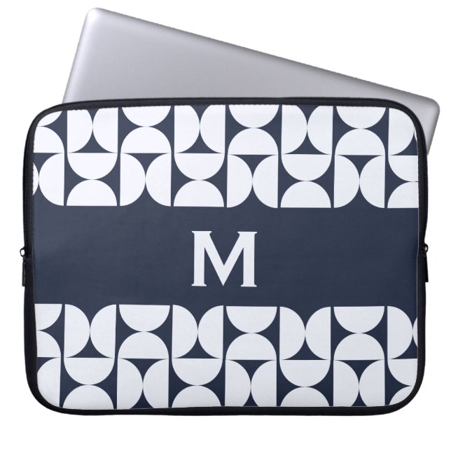 Capa Para Notebook Estojo para Laptop Naval Geométrico Moderno de Mea (Frente)