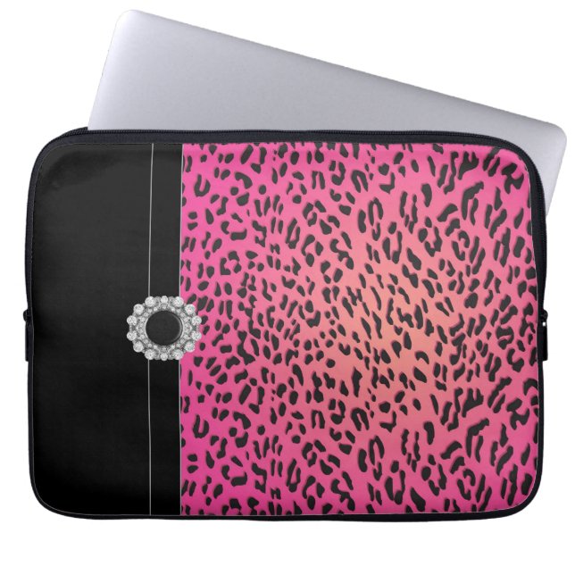 Capa Para Notebook Estojo para Laptop Rosa Brilhante com Estampa de L (Frente)