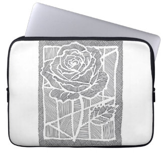 Capa Para Notebook Estojo para Laptop Rosa Floral Arte Geométrica em