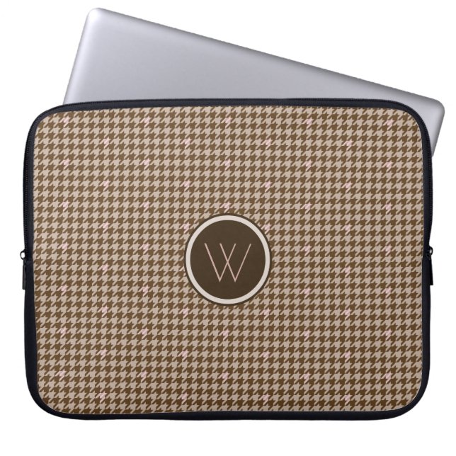 Capa Para Notebook Estojo para Laptop Xadrez com Dourado Rosa (Frente)