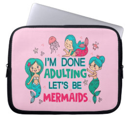 Capa Para Notebook Estou farto de adultar Vamos como sereias