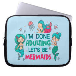 Capa Para Notebook Estou farto de adultar Vamos como sereias