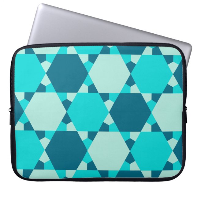 Capa Para Notebook Estrela Azul do Padrão de Ilusão Óptica David (Frente)