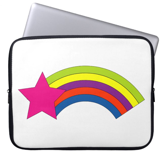 Capa Para Notebook Estrela Cadente Rosa Retro Arco-íris Pop Art (Frente)