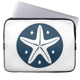 Capa Para Notebook Estrela-do-mar com Estrelas Brancas