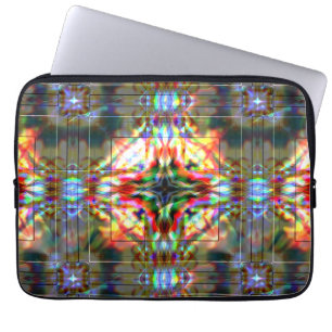 Capa Para Notebook Estrela escura em pontos de flor de vidro, vermelh