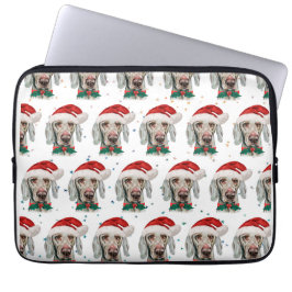 Capa Para Notebook Estrelas de Natal de Cachorro-Weimaraner