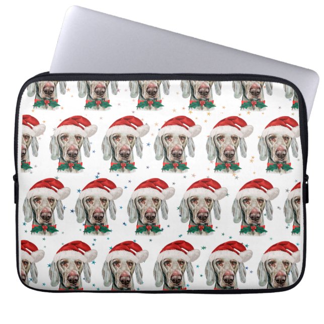 Capa Para Notebook Estrelas de Natal de Cachorro-Weimaraner (Frente)