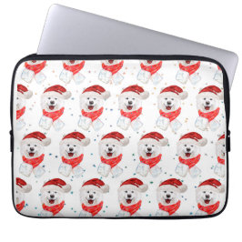 Capa Para Notebook Estrelas de Natal Samoyed Dog Breed