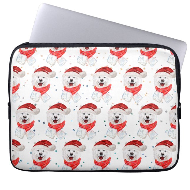 Capa Para Notebook Estrelas de Natal Samoyed Dog Breed (Frente)
