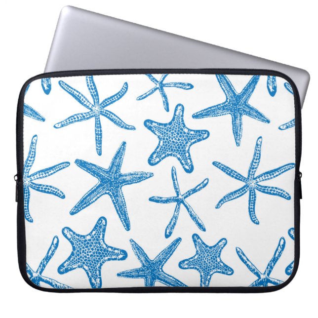 Capa Para Notebook Estrelas do mar em azul (Frente)