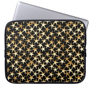 Capa Para Notebook Estrelas douradas em um fundo preto