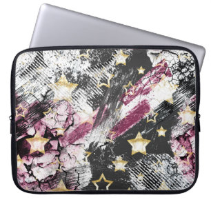 Capa Para Notebook estrelas Douradas grunge abstrato na moda moderno