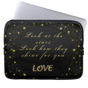 Capa Para Notebook Estrelas Douradas personalizadas e brilhantes a pr
