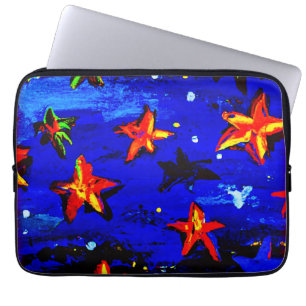 Capa Para Notebook Estrelas Laranja Brilhantes. Comprar Agora