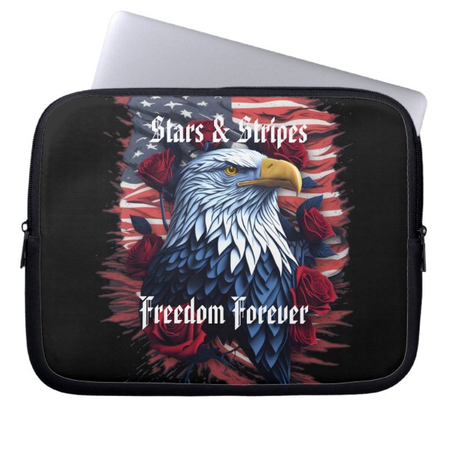 Capa Para Notebook Estrelas & Listras Bandeira dos EUA Águia Careca c (Frente)