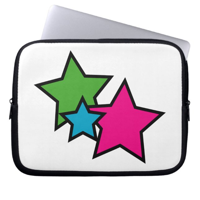 Capa Para Notebook Estrelas Neon Retro Gráfico Y2K (Frente)