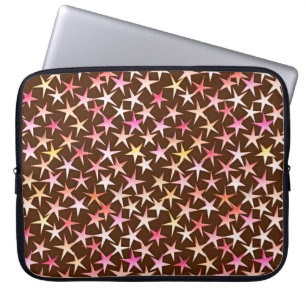 Capa Para Notebook Estrelas satíricas, cor-de-rosa com chocolate