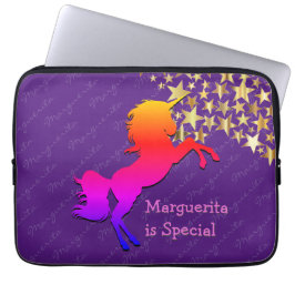 Capa Para Notebook Estrelas UNICORN Coloridas Roxo Personalizado