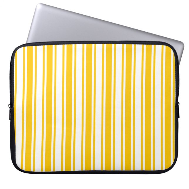 Capa Para Notebook Estrias de doces, amarelas e brancas (Frente)