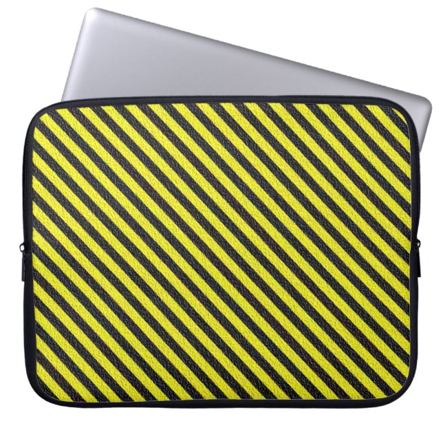 Capa Para Notebook Estrias Diagonais Minúsculas e Amarelas (Frente)