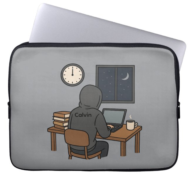 Capa Para Notebook Estudo à Meia-Noite (Frente)