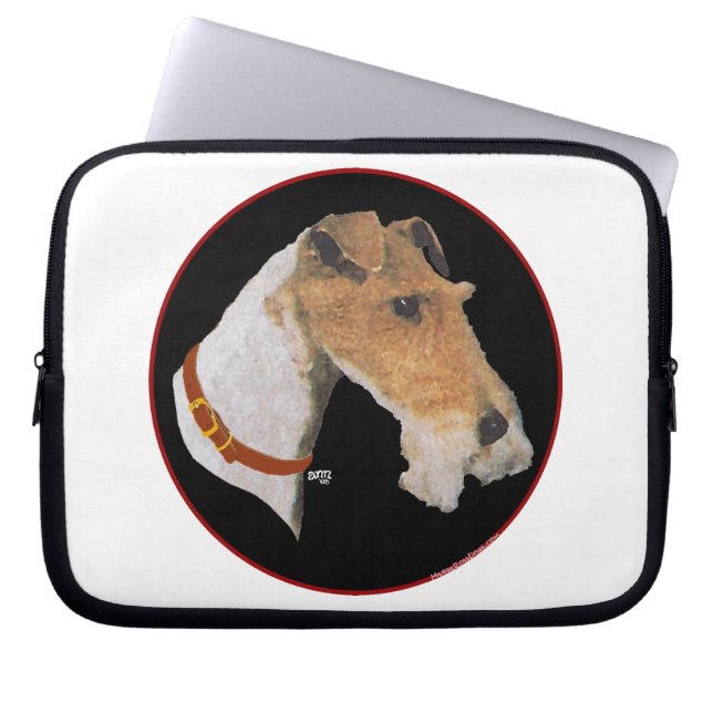 Capa Para Notebook Estudo da Cabeça do Wire Fox Terrier (Frente)