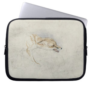 Capa Para Notebook Estudo de um Fox de agachamento, enfrentando o