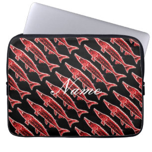Capa Para Notebook esturjão vermelho em preto Thunder_Cove