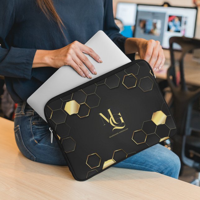 Capa Para Notebook Eterno Luxo | Bolsa de laptop mínima de monograma (Criador carregado)