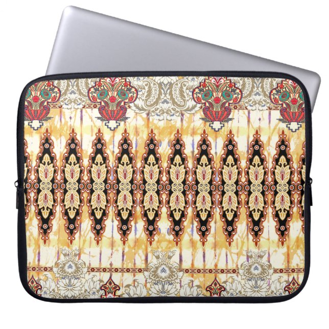 Capa Para Notebook Étnica Mughal: padrão digital floral (Frente)