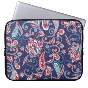 Capa Para Notebook Étnico Floral: Abstrato Oriental sem carne.