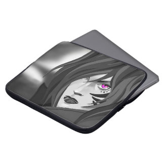 Capa Para Notebook Étui motif guerrière aux yeux fuchsia