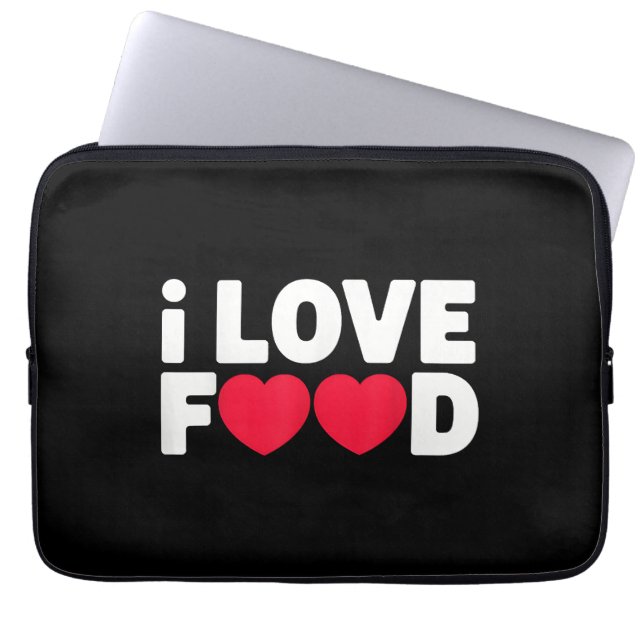 Capa Para Notebook Eu adoro Comida Engraçado Presente de Foodie para  (Frente)